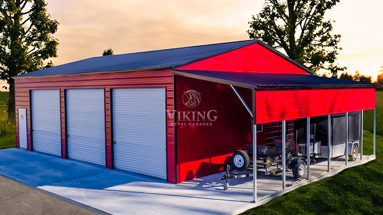 30’X41’X12′ Metal Garage with Lean To