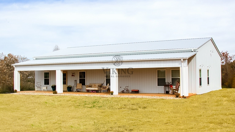 50x60x12 metal garage front view