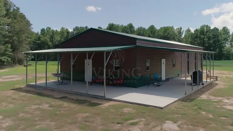 30’X71’X12′ Steel Garage With Lean To