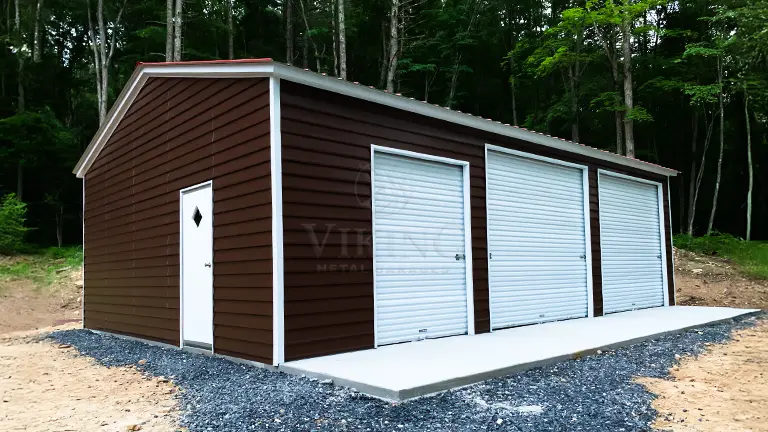 24x35x10 Enclosed Metal Garage