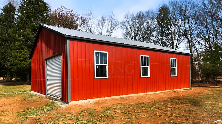 30x40x10 All Vertical Metal Garage