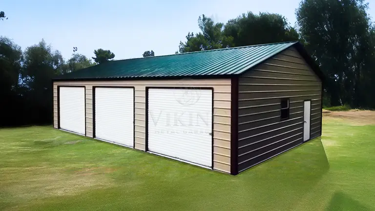 30x41x12 Three Car Metal Garage