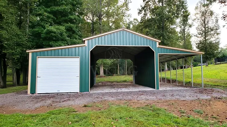 36x30x12 All Vertical Metal Barn Front View