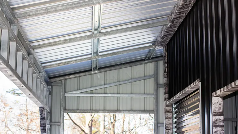 44x25x14 Metal Farm Barn With Printed Wall
