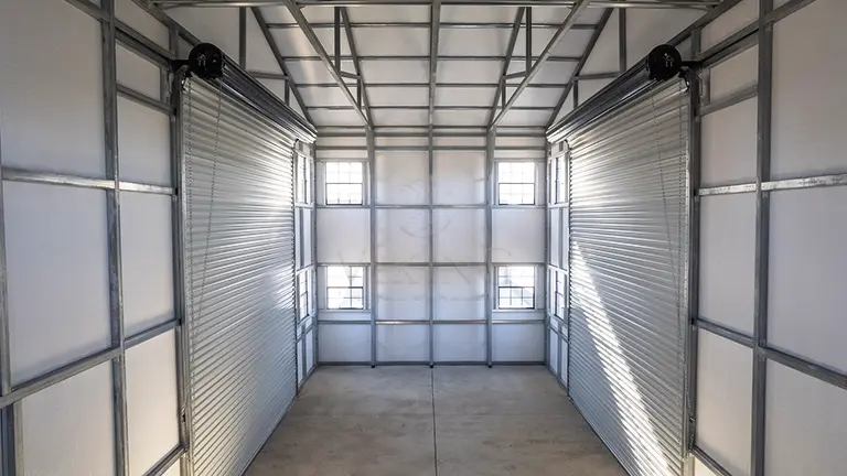60x24x14 Commercial Garage With Stone Printed Panels